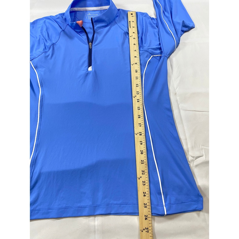 Peter Millar Blue Quarter Zip Pullover UPF 50+ Sun Protection Women's Large L - Picture 10 of 12
